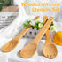 IOOLEEM Bamboo Wooden Spoons for Cooking 6 Pcs 12 Inch, Non-Stick Wooden Kitchen Utensils Set, Natural and Durable Wooden Spatula Spoons for Non-S...