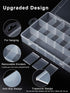 iBune 18 Grids Large Plastic Compartment Container, Bead Storage Organizer Box Case with Adjustable Removable Dividers for Jewelry Craft Tackles T...