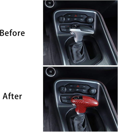 Voodonala for Challenger Charger ABS Gear Shift Shifter Knobs Cover Trim for 2015-2024+ Dodge Challenger Charger Interior Accessories 2018-2024+ D...