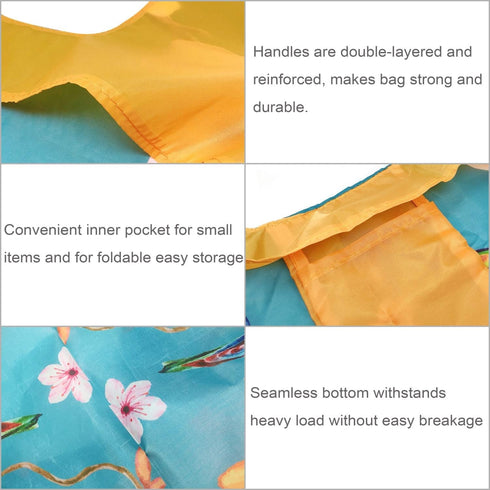 Wrapables Large Reusable Shopping Tote Bag with Outer Pouch...