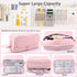 Large Capacity Pencil Case 4 Compartments, Pencil Case with Zipper Portable Handle, Aesthetic Pencil Case Stationery Organizer for Office College ...