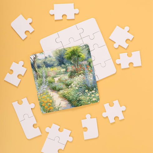 10 Sheets Blank Puzzles for Kids, 3.9 x 3.9 Inch Blank Puzzles 12 Piece Blank Jigsaw Puzzle All White Puzzles for Kids Birthday Games Activity Par...