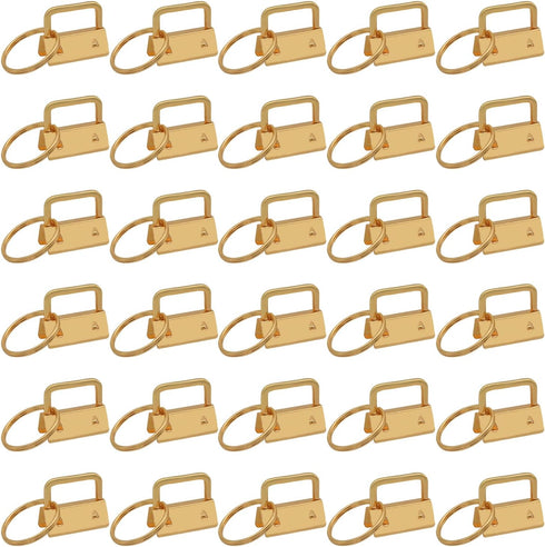 Key fob Hardware,30 PCS 1 Inch Key fob Keychain with Keychain Rings for Bag Webbing Wristlets Lanyards and Key Chain Making Hardware Supplies(Gold...