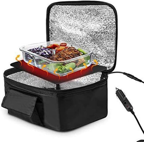 Portable Car Microwave, 12V 90W Car Food Warmer Electric Oven Fast Heating Picnic Box for Reheating & Food Cooking, Fast Heating Food Warmer for T...