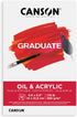 Canson Graduate Oil and Acrylic Paint Pad, Foldover, 5.5x8.5 inch, 12 Sheets | Artist Paper for Adults and Students - Oil, Acrylic, Mixed Media an...