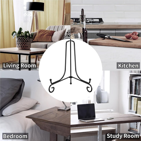 2pcs Pack Plate Stands for Display, 4 Inch Plate Holder Display Stand, Metal Frame Holder Stands for Book, Pictures, Photo Easel, Tabletop Art...