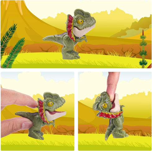 COSOOS T-Rex Dinosaur Hand Puppet with Realistic Roar Sound, Glowing Eyes, Movable Mouth & 4 Little Dinosaur Toys, Jurassic Storytelling Adventure...