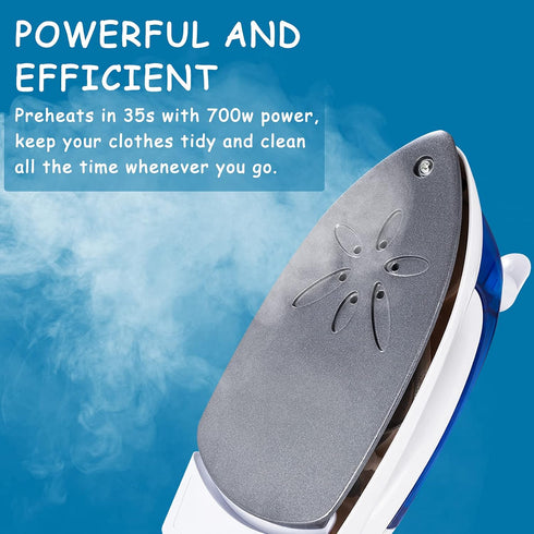 Travel Irons Portable Steam Irons for Clothes Handheld Steamer Mini Iron Non-Stick Sole Plate Dry Ironing and Steam Ironing Fast Heated up Detacha...
