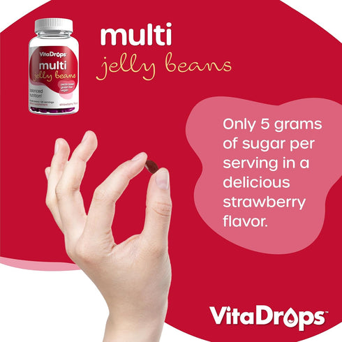 Multivitamin Jelly Beans, Women & Men, Source of Vitamin A C D E B-3 B-6 & Biotin, Supports Immune System, Pectin Based, Vegan & Gluten Free, Stra...