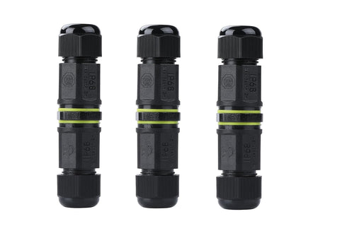 IP68 Waterproof Cable Connector Outdoor, 2Way Waterproof Junction Box Outdoor Cable Connector, 3 Pins Wire Connector,Extension Electrical Cable Pr...