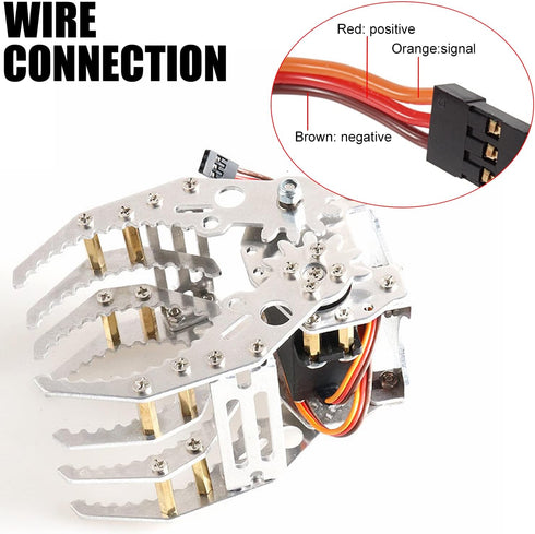 Premium Mechanical Arm Claw with Servo for Robot Hand, Black Metal Robot Gripper Kit, RC Fingers Paw DIY Robotic Part Manipulator Clamp for Arduin...