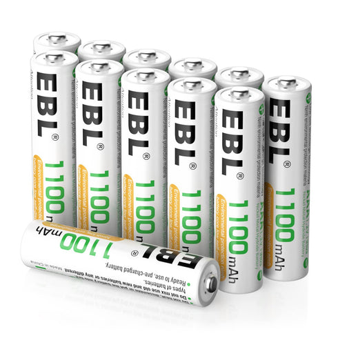 EBL Rechargeable AAA Batteries 1100mAh Ni-MH AAA Rechargeable Batteries 12 Pack...