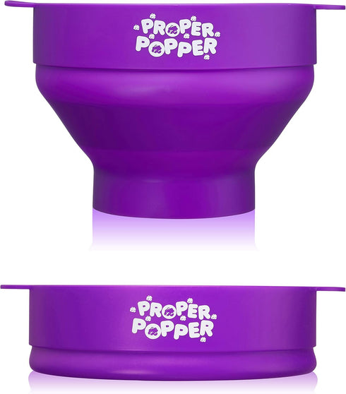 The Original Proper Popper Microwave Popcorn Popper, Silicone Popcorn Maker, Collapsible Bowl BPA Free & Dishwasher Safe - (Purple)...