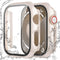 2 Pack Waterproof Case for Apple Watch Series 9 8 7 41mm with Tempered Glass Screen Protector, iWatch Full Protective Hard PC Bumper Case Face Cov...