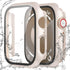 2 Pack Waterproof Case for Apple Watch Series 9 8 7 41mm with Tempered Glass Screen Protector, iWatch Full Protective Hard PC Bumper Case Face Cov...