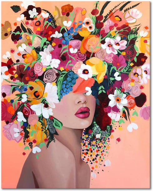 Paint by Numbers for Adults, DIY Girls Adult Paint by Numbers Kits on Canvas Flowers Painting Kits for Kids Beginner 16x20 inch Flameless Oil Pain...