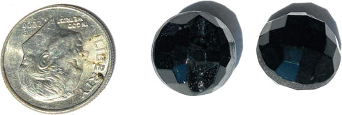 12 Jet Glass Black Buttons Ball Style Faceted Set 14mm for,Blouses, Shirts Etc (1/2'')...
