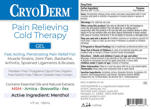 CryoDerm 4 oz Cold Therapy Gel...