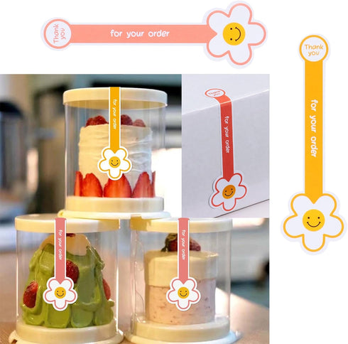 Beyonday 200pcs Handmade Lollipop Baking Stickers, Long Label Sealing Stickers for Cake Box/Tins/Jars/Coffee Cups/Bottles, Self-Adhesive Bakery St...