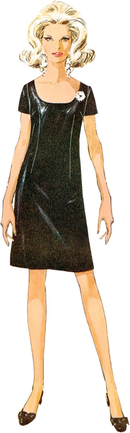 Simplicity Misses' Vintage 1960's Collarless Dress Sewing Pattern Packet, Design Code S9884, Sizes 6-8-10-12-14...