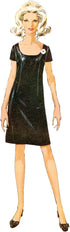 Simplicity Misses' Vintage 1960's Collarless Dress Sewing Pattern Packet, Design Code S9884, Sizes 6-8-10-12-14...