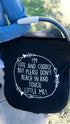 Car Seat 5 in 1 Cover - I'm Cute & Cuddly But Please Don't Touch Little Me (Black)...