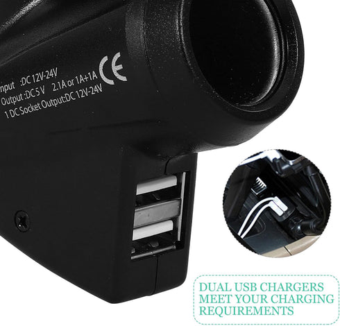 Veemoon Portable Electronic Device Mount for 3-6.5 inch Phones, Dual USB Car Charger Lighter Phone Holder...