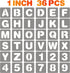 BAMIDELE 1 Inch Letter and Number Stencils, 36 Pcs Reusable Plastic Alphabet Spray Paint Stencils for Painting on Wood, Wall, Fabric, Rock, Chalkb...