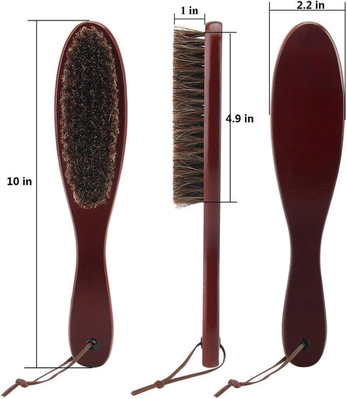 Clothes Brush Garment Brush Lint Remover Brush with Genuine Soft Horsehair and Wooden Handle for Coat Men Suits Shoes Jacket Furniture Car Mat and...