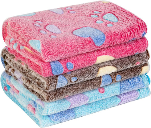 Pet Soft Blankets for Dogs - Fluffy Cats Dogs Blankets for Small Medium & Large Dogs, Cute Print Pet Throw Puppy Blankets Fleece (Heart, 3S)...