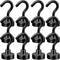 Neosmuk Black Magnetic Hooks,Heavy Duty Earth Magnets with Hook for Refrigerator, Extra Strong Cruise Hook for Hanging, Magnetic Hanger for Curtai...