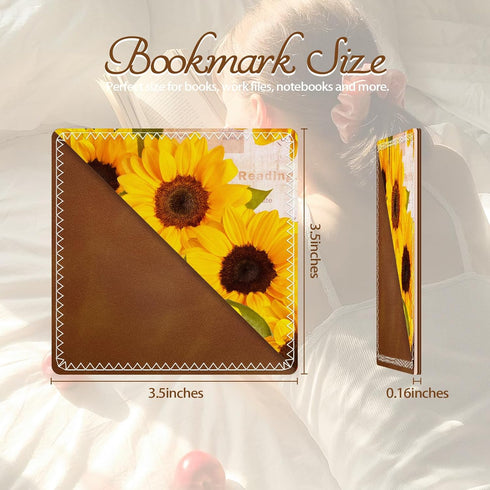 3 Pieces Leather Bookmarks, Personalized & Cute Book Accessories for Reading Lovers, Page Markers for Women Men Girls Boys Student Teacher Kids Re...