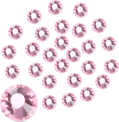 Jollin Glue Fix Crystal Flatback Rhinestones Glass Diamantes Gems for Crafting Nail Art Crafts Decorations Clothes Shoes 4.8mm (ss20 576pcs, Pink)...