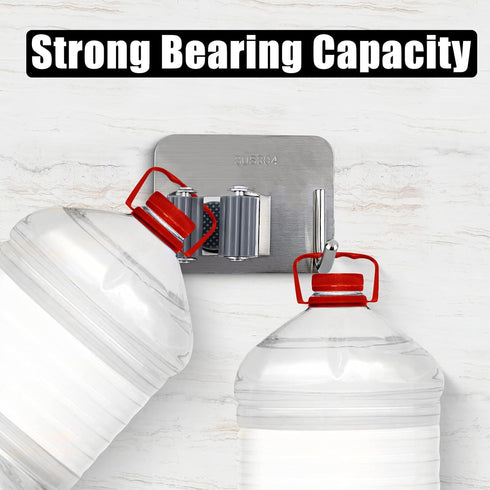 Broom Mop Stainless Wall Mount Holder with Mopping Cloth Hooks Self Adhesive Tape, Brush Broom Gripper Holds , Storage Racks & Organization Hooks ...