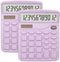 2PC Purple Calculator, Basic Office Calculator, Desktop Calculator 12 Digit with Large LCD Display, Purple Office Supplies with Sensitive Button, ...