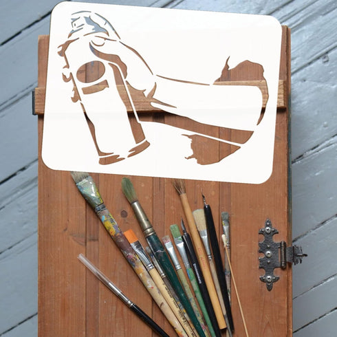 FINGERINSPIRE Graffiti Spray Can Stencil 11.7x8.3 inch Hollow Out Arm Hand Drawing Craft Stencil Reusable PET Graffiti Wall Stencil for Painting o...