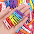 KIMOBER 100PCS Wooden Clothespins,Mixed Colored Craft Peg Pins Clips for Photos Pictures Paper Crafts,1.37Inch...