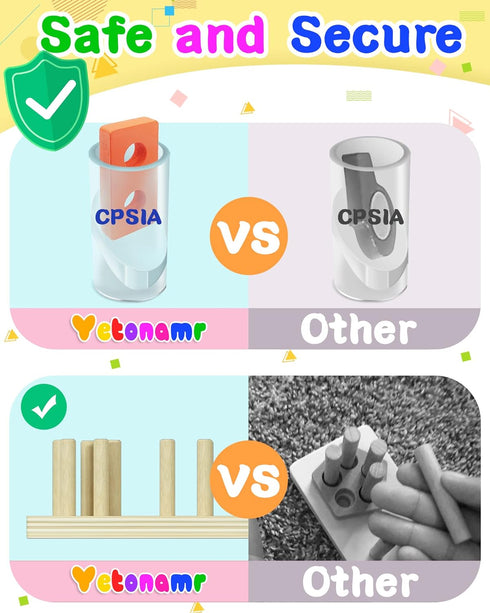 Montessori Toys for 1 2 3 Years Old Boys Girls Birthday Gifts, Wooden Sensory Toys for Ages 2-4 Toddlers Kids Baby, Toddler Learning Toy Activitie...