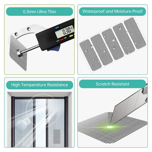 Self-Adhesive Window Screen Repair Patches Kit, 20 Sheets 3 Sizes Screen Door Replacement Repair Kit Fiberglass Mesh Wall Repair Patches Drywall T...