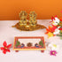 Marble Puja Chowki Rectangle Shape with Peacock Design and Kalash Used to Keep Pooja Items...