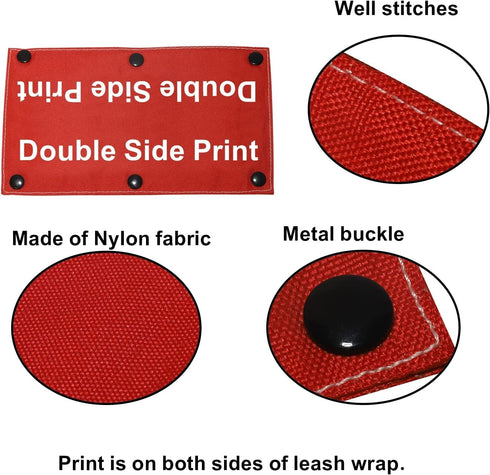 Funny Dog Leash Sleeve Stay Back Please Maintain 6 Ft Dog Leash Wrap Wrap Alert Hanging ID Patch Tag Pet Birthday Gift(Maintain 6 FT-Sleeve)...