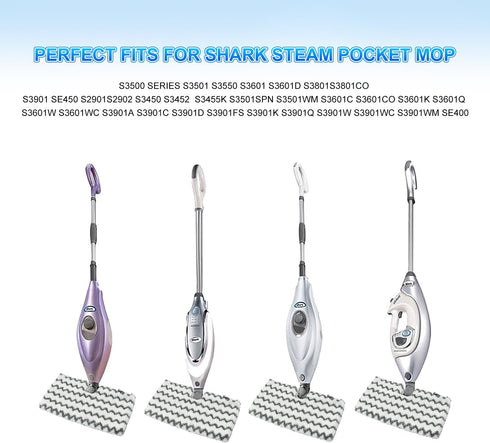 Steam Mop Replacement Pads for Shark Steam Mops S3500 Series S3501 S3601 S3550 S3901 SE450 S3801CO S3601D S2901 S2902 Shark Steam Pocket Mop, Micr...