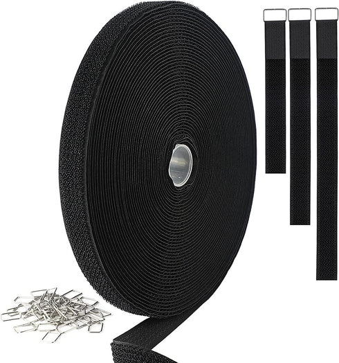 Viaky 49.2ft Storage Straps With 60 Buckles, Nylon Heavy Duty Extender Cord Ties Hook And Loop Fastening Cable Management For RV, Camp, Desk, Work...