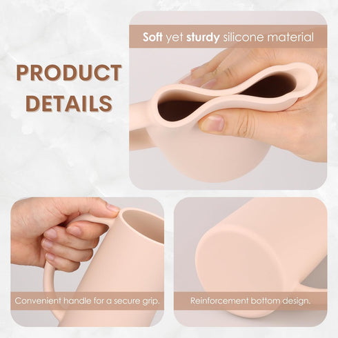 Baby Bath Rinse Cup, Food Grade Silicone Body Washing Rinser Cup (Pink)...