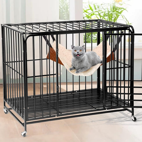Cat Hammock Bed, Medium Reversible Pet Cage Hammock Hanging Soft Pet Bed for Kitten Ferret Puppy or Small Pet...