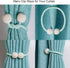 PINOWU Magnetic Curtain Tiebacks Clips - Window Tie Backs Holders for Home Office Decorative Rope Holdbacks Classic Tiebacks Design (1 Pair, Aqua)...