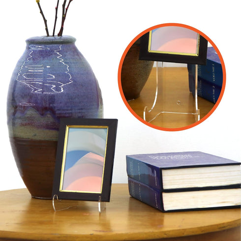 Clear Acrylic Easel - 6” Acrylic Display Stand for Picture Frames, Plaques, Ceramic Tiles, Plates, etc....