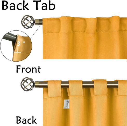 BGment Rod Pocket and Back Tab Blackout Curtains for Bedroom - Thermal Insulated Room Darkening Curtains for Living Room, 2 Window Curtain Panels ...