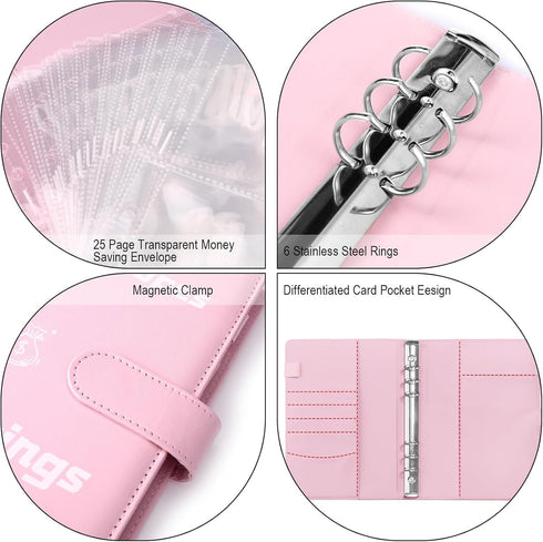 100 Envelopes Money Saving Challenge, 100 Envelope Challenge Binder with 3 Ways Challenge Tracker, A5 Budget Savings Book Binder with Cash Envelop...