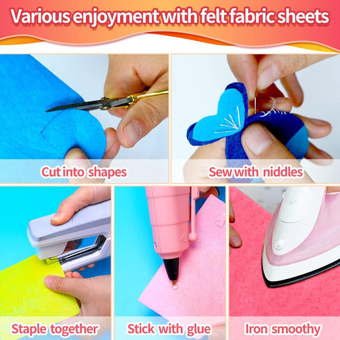 IOOLEEM White felt sheets, 30pcs 7"x11.3"?close to A4 size - 18x28.5 cm) Pre-cut felt sheet for crafts, Craft Felt Fabric Sheets, Sewing Felt Rect...